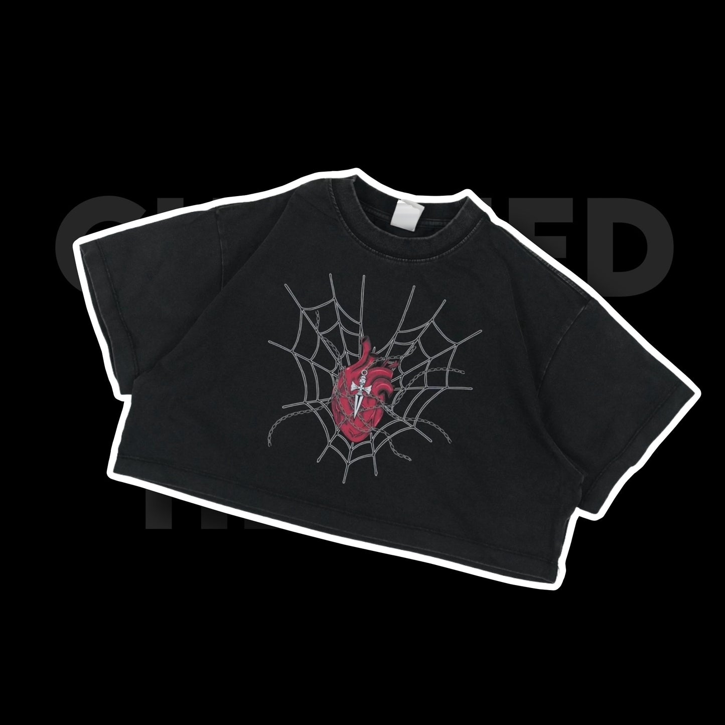 Chained Heart Cropped Tee