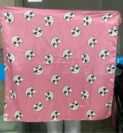 Snow tiger satin scarf