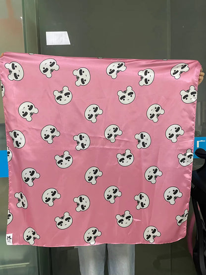 Snow tiger satin scarf