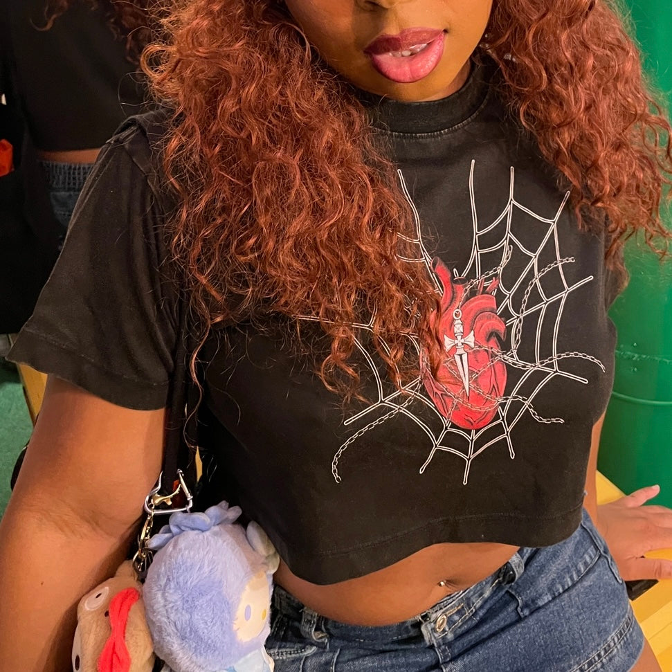 Chained Heart Cropped Tee