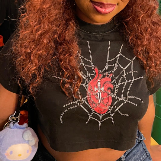 Chained Heart Cropped Tee